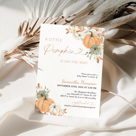 Fall Baby Shower | Boho A Little Pumpkin Kaart
