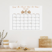 Fall Baby Shower Guess the Delivery Date Calendar Poster (Keuken)