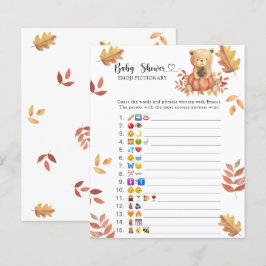 Fall Bear - baby shower emoji pictionary