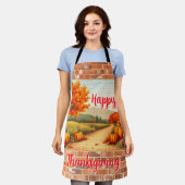 Fall Beautiful Modern Happy Thanksgiving Schort (Gedragen)