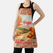 Fall Beautiful Modern Happy Thanksgiving Schort (Insitu)