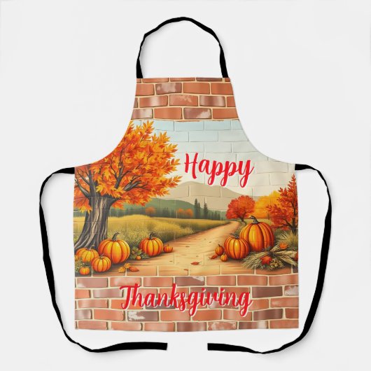 Fall Beautiful Modern Happy Thanksgiving Schort (Voorkant)