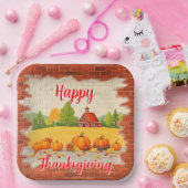 Fall Beautiful Trendy Happy Thanksgiving Papieren Bordje (Feest)