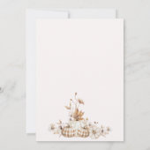 Fall Beige Brown Floral Little Pumpkin Baby Shower Kaart (Achterkant)