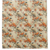 Fall Birds Blooms Curtain Gift for Their Bathroom Douchegordijn (Voorkant)