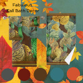 Fall Bladeren Groen, Bruin, Roest, Chocolade Bruin Bad Handdoek