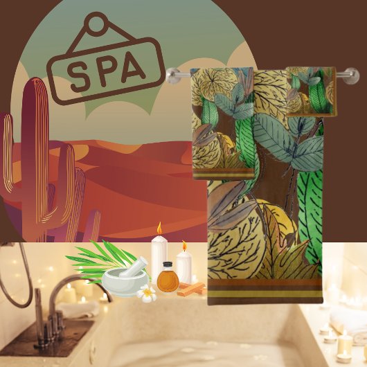 Fall Bladeren Groen, Bruin, Roest, Chocolade Bruin Bad Handdoek