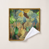 Fall Bladeren Groen, Bruin, Roest, Chocolade Bruin Bad Handdoek (Wasdoekje)