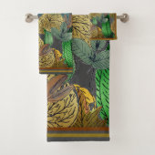 Fall Bladeren Groen, Bruin, Roest, Smokey Grey Bad Handdoek (Insitu)