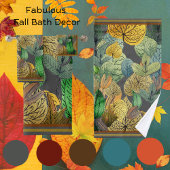 Fall Bladeren Groen, Bruin, Roest, Smokey Grey Bad Handdoek