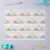 Fall Bladeren Pompoen Waterverf Blauw N Wit Rustie Tissuepapier (Craft)