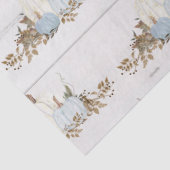 Fall Bladeren Pompoen Waterverf Blauw N Wit Rustie Tissuepapier (Detail)