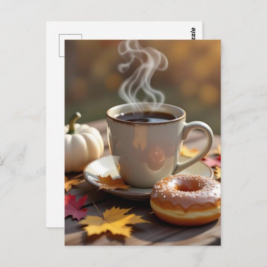 Fall Blessings, Warm Coffee and a Donut Briefkaart (Voorkant / Achterkant)