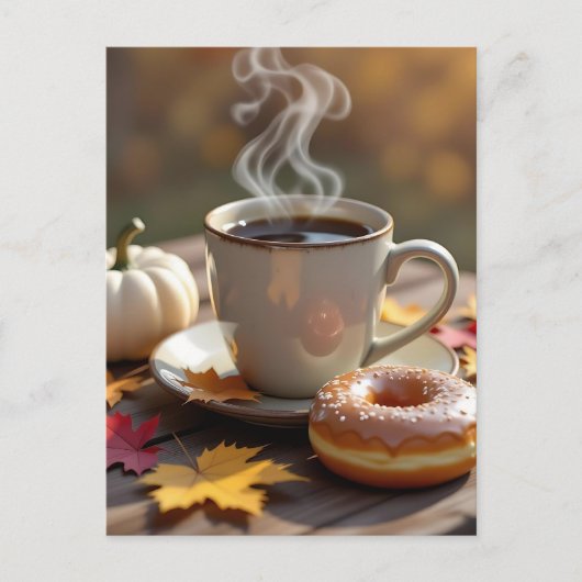 Fall Blessings, Warm Coffee and a Donut Briefkaart (Voorkant)
