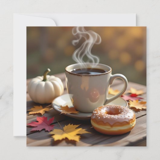 Fall Blessings, Warm Coffee and a Donut Kaart (Voorkant)