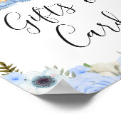 Fall Blue Floral Pumpkin Truck Baby Shower Sign Poster (Hoek)