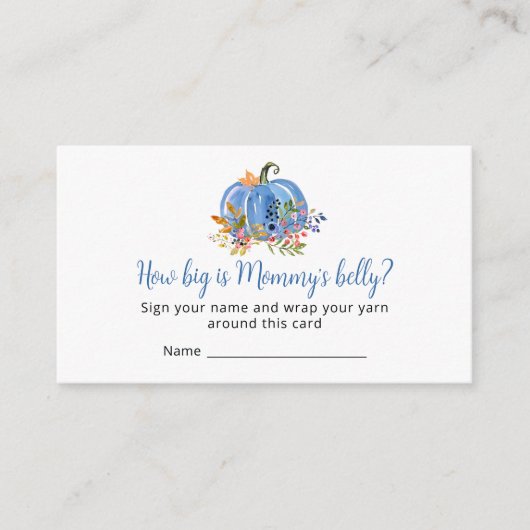 Fall Blue Pumpkin How Big is Mommy’s belly Informatiekaartje (Voorkant)