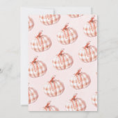 Fall Blush Floral Rustic Pumpkin 1st Birthday  Kaart (Achterkant)