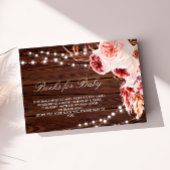 Fall Bohemian Rustic Wood Book for Baby Card Informatiekaartje