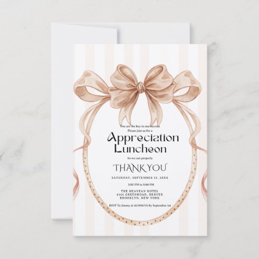 Fall Boho Bow appreciation party grateful party  Kaart (Voorkant)