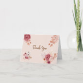 Fall Boho Pink Pumpkin Baby Shower Bedankkaart (Voorkant)