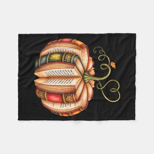 Fall Book Pumpkin Fall Librarians Bookworm Teacher Fleece Deken (Voorkant (Horizontaal))