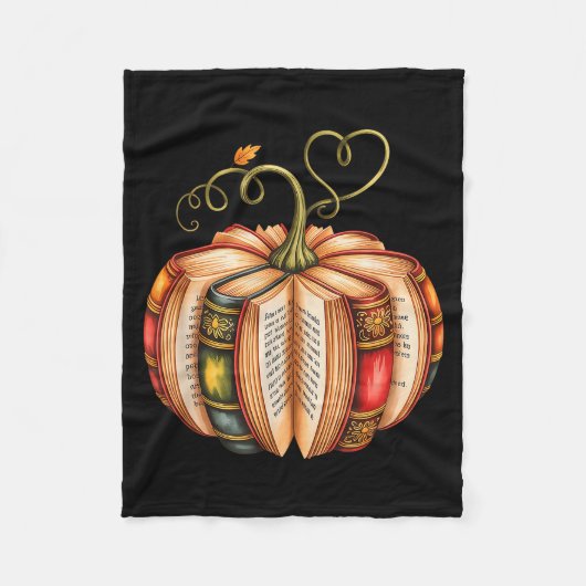 Fall Book Pumpkin Fall Librarians Bookworm Teacher Fleece Deken (Voorkant)