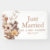 Fall Bouquet Just Married Car Banner (Horizontaal)