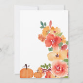 Fall Bow Boho Little pumpkin floral baby shower Bedankkaart (Achterkant)