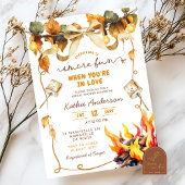 Fall Bow Coquette s'more bridal shower invitation Kaart