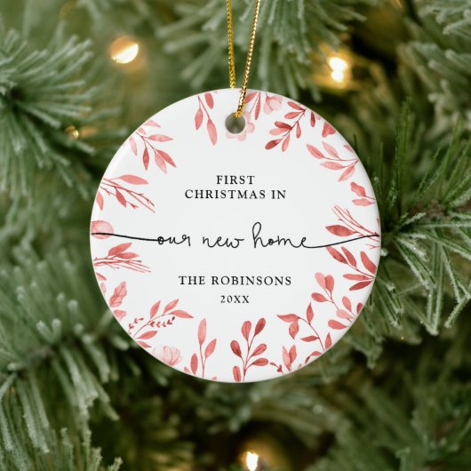 Fall Branches Gepersonaliseerde Kerstmis In Nieuw Keramisch Ornament (Boom)