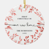 Fall Branches Gepersonaliseerde Kerstmis In Nieuw Keramisch Ornament (Voorkant)
