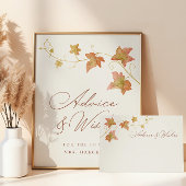 Fall Bridal Shower Advice & Wishes Printable Sign Poster