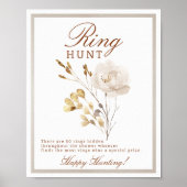 Fall Bridal Shower Ring Hunt Game Sign Poster (Voorkant)