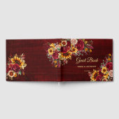 Fall bruiloft bogundy rozen gele zonnebloemen gastenboek (Volledig)
