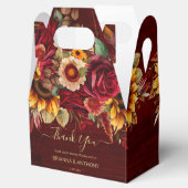 Fall bruiloft bogundy rozen zonnebloemen bedankt bedankdoosjes (Geopend)