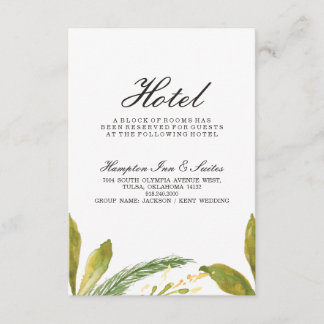 Fall bruiloft Hotel Card - Rustic Harvest Greenery Informatiekaartje