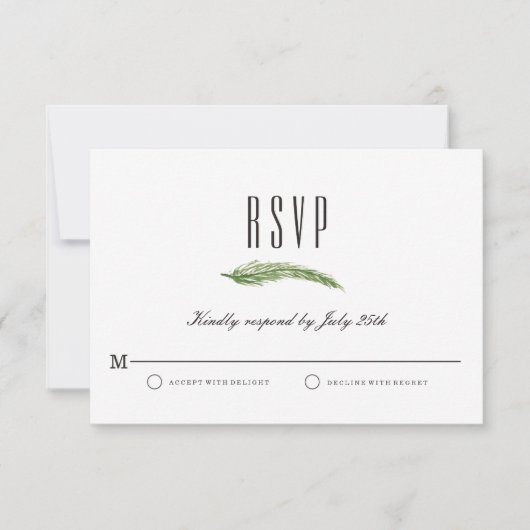 Fall bruiloft RSVP-kaart - Rustic Harvest Greenery RSVP Kaartje (Voorkant)