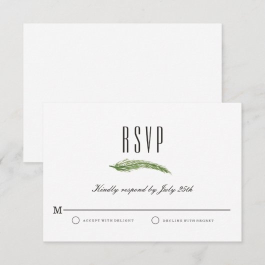 Fall bruiloft RSVP-kaart - Rustic Harvest Greenery RSVP Kaartje (Voorkant / Achterkant)