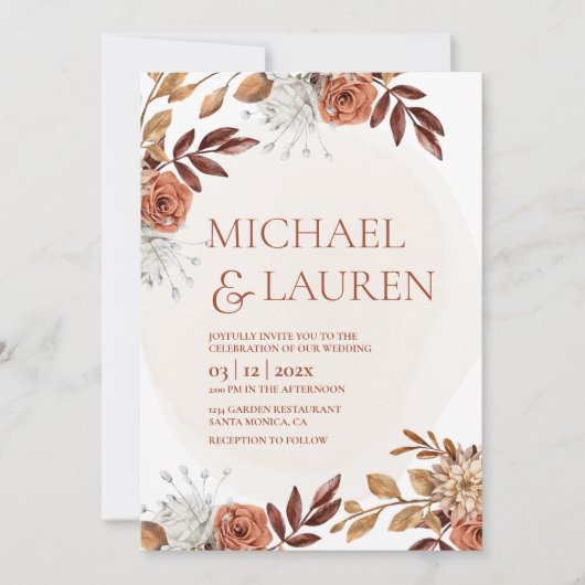 Fall bruiloft Uitnodiging (Voorkant)