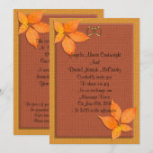 Fall bruiloft Uitnodigingsblaadjes Kaart (Voorkant / Achterkant)