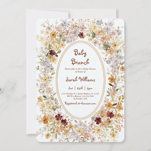 Fall Brunch Baby Shower Invitation Kaart (Voorkant)