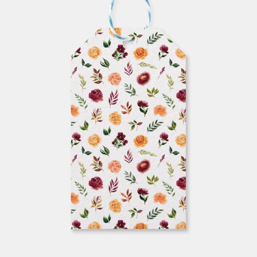 Fall Burgundy Orange Birthday Party Thank You Cadeaulabel (Achterkant)