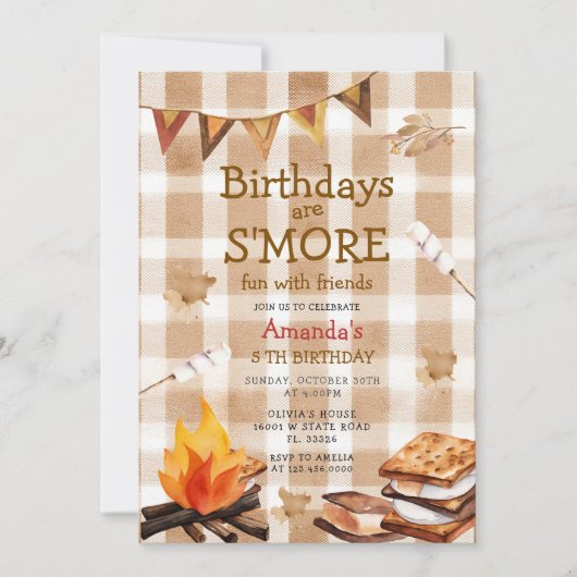 Fall Camping Bonfire  Marshmallow Theme Kaart (Voorkant)