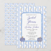 Fall Chinoiserie Blue Pumpkin Bridal Shower  Kaart (Voorkant / Achterkant)