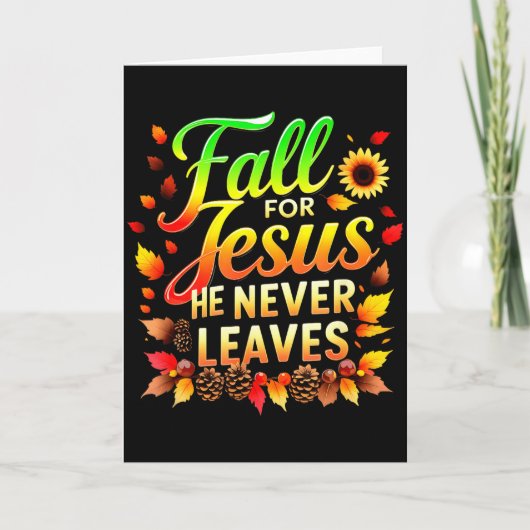 Fall Christian Thanksgiving Jesus My Favourite Sea Kaart (Voorkant)