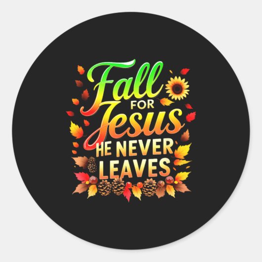 Fall Christian Thanksgiving Jesus My Favourite Sea Ronde Sticker (Voorkant)