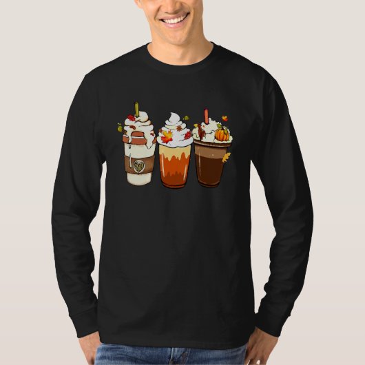 Fall Coffee Drink Orange Pumpkin Thanksgiving Coff T-shirt (Voorkant)