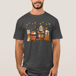 Fall Coffee Pumpkin Spice Latte Iced Autumn Guinea T-shirt