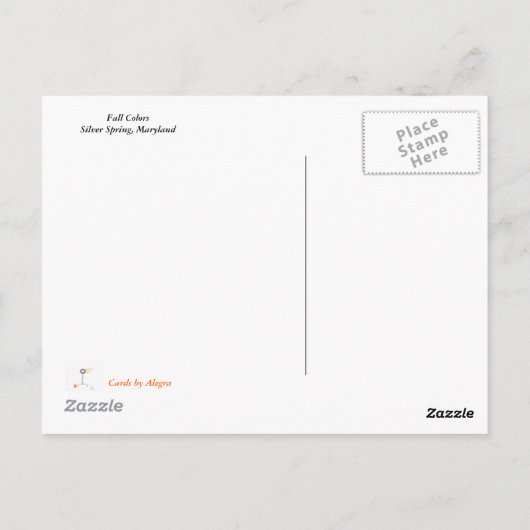 Fall Colors Briefkaart (Achterkant)